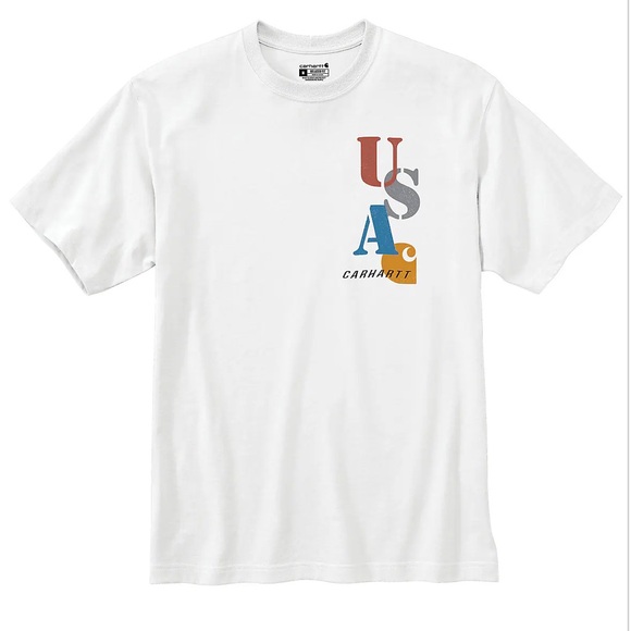 CARHARTT USA White Tee Relaxed Fit Short Sleeved NWT Size Large - Picture 7 of 7